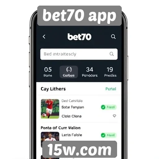 Análise da interface do bet70 app